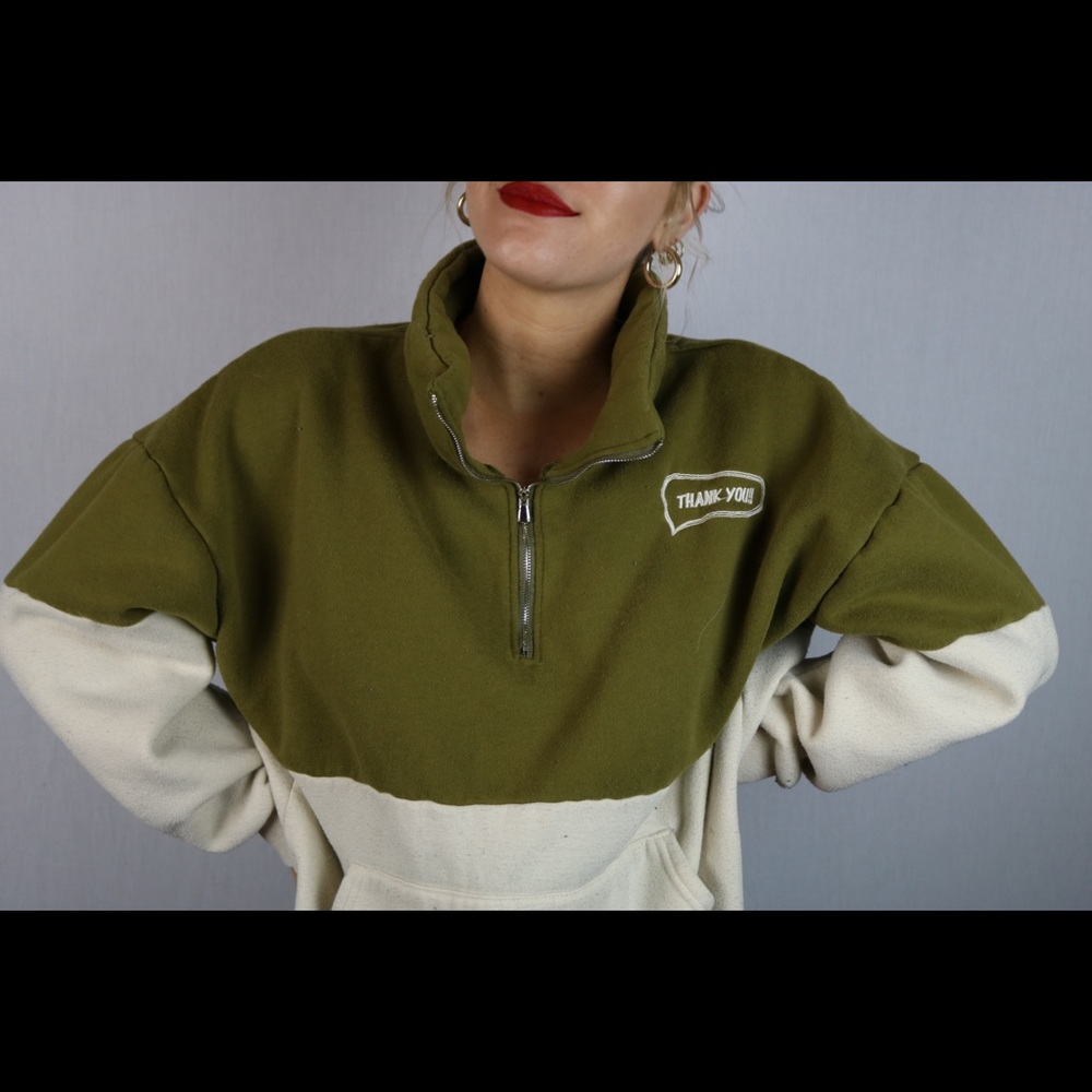 Thank You Text Bubble Half Zip